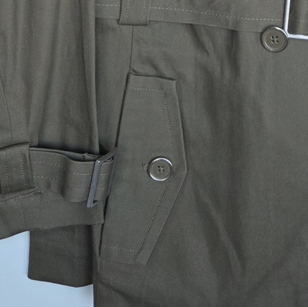 Joan Rivers Double Breasted Olive Colored Trench Coat Size-3X - Picture 4 of 11